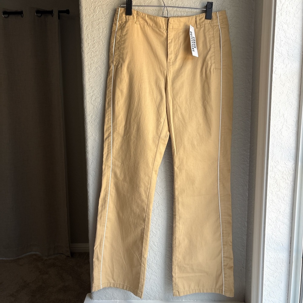 BDG Urban Outfitter Women 6 Straight Leg Pant Taupe Tan White Cotton Stripe Y2K